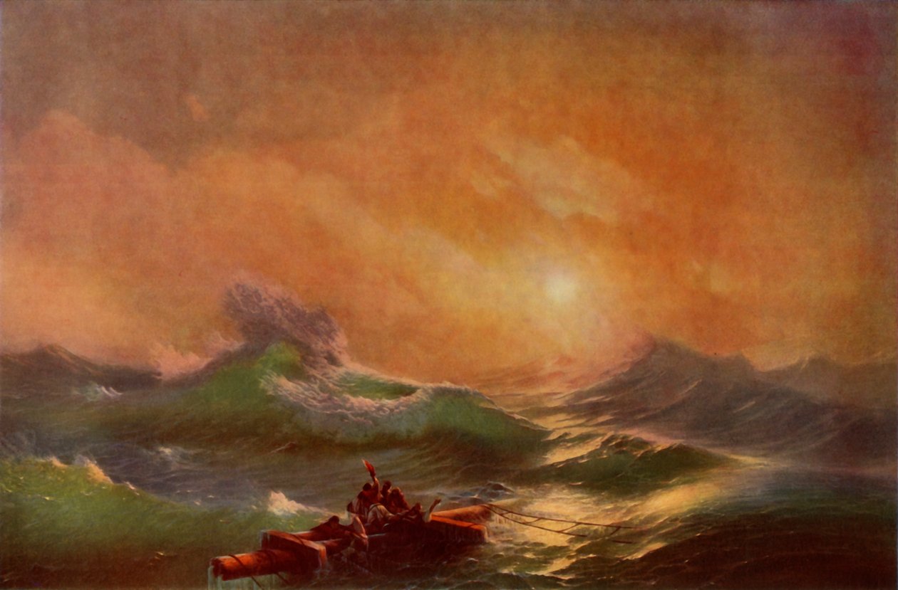 第九波，1850年，1965年。 作者 伊万·艾瓦佐夫斯基（Ivan Ayvazovsky）