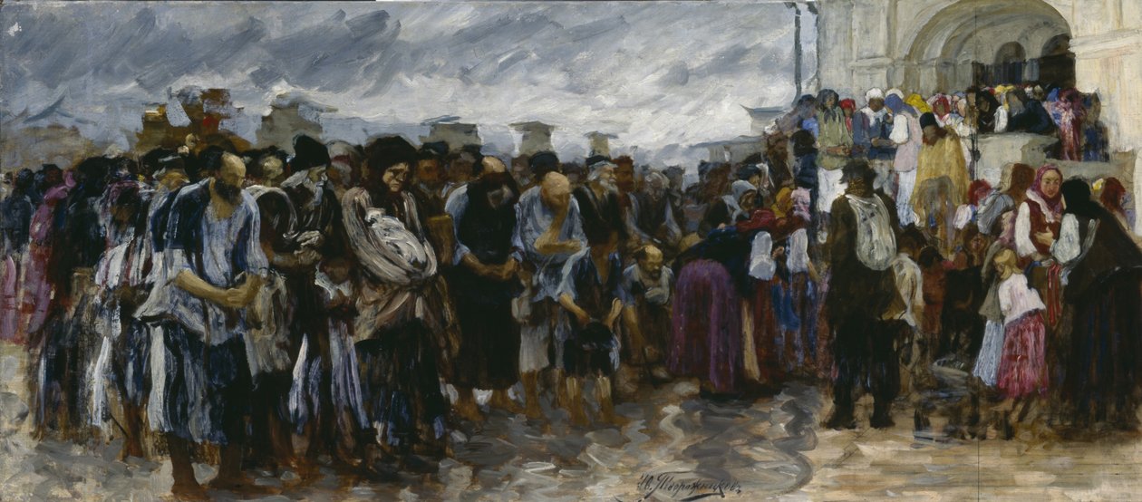 教堂里的乞丐，1889年 作者 伊万·伊万诺维奇·特沃罗日尼科夫