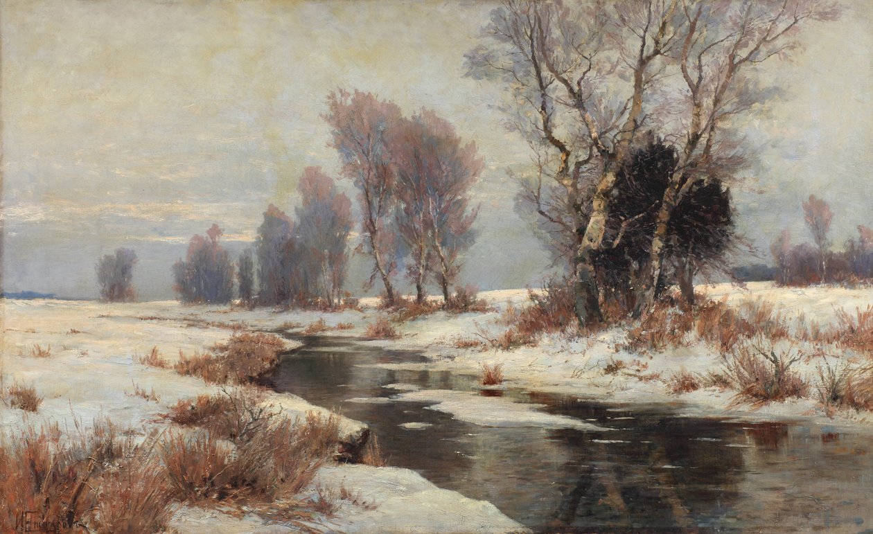 春天的风景，1890年代。 作者 伊万·伊万诺维奇·延多古罗夫