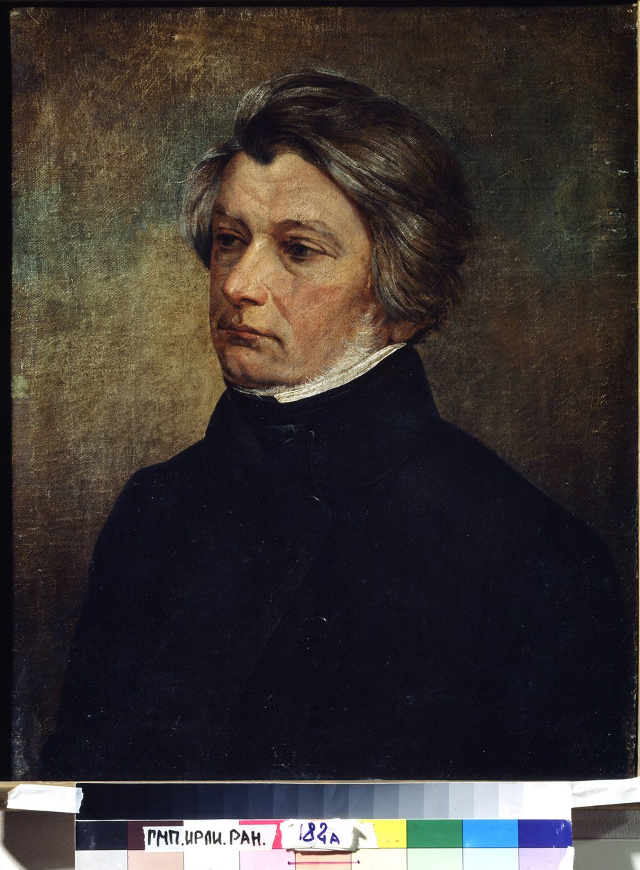 "诗人亚当-密茨凯维奇肖像（1798-1855 年）Peinture de Ivan Khrutsky (Khroutsky ou Khroutski) (1810-1885) 1850 环境 俄罗斯国家文学艺术档案馆，莫斯科 作者 伊凡·赫鲁茨基（Ivan Khrutsky）