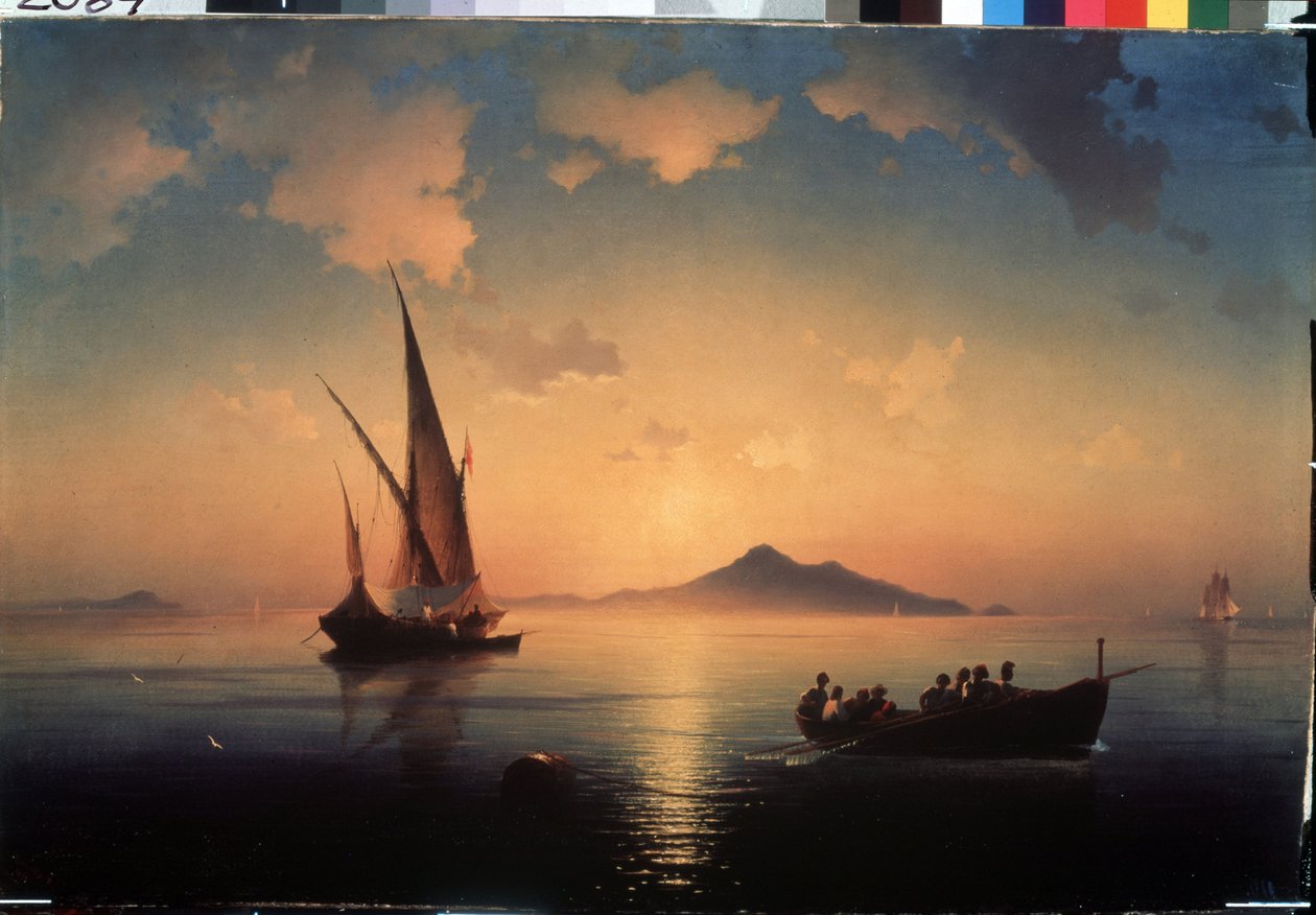 La baie de Naples（那不勒斯湾）（意大利）。 伊万·康斯坦丁诺维奇·艾瓦佐夫斯基 (Ivan Konstantinovich Aivazovski) 的作品 作者 伊万·康斯坦丁诺维奇·艾瓦佐斯基