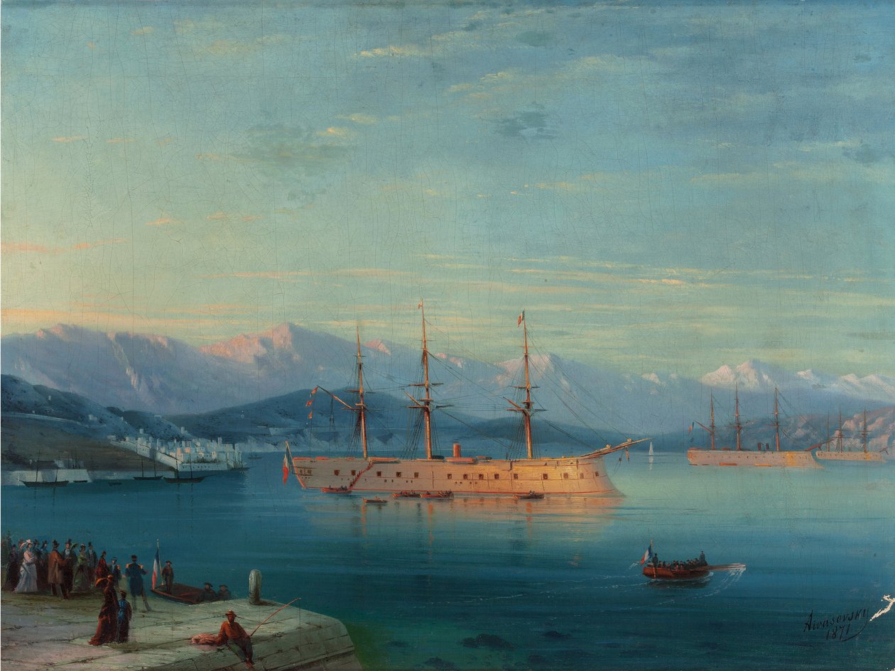 French Ships Departing the Black Sea 1871 (oil on canas) 作者 伊万·康斯坦丁诺维奇·艾瓦佐夫斯基