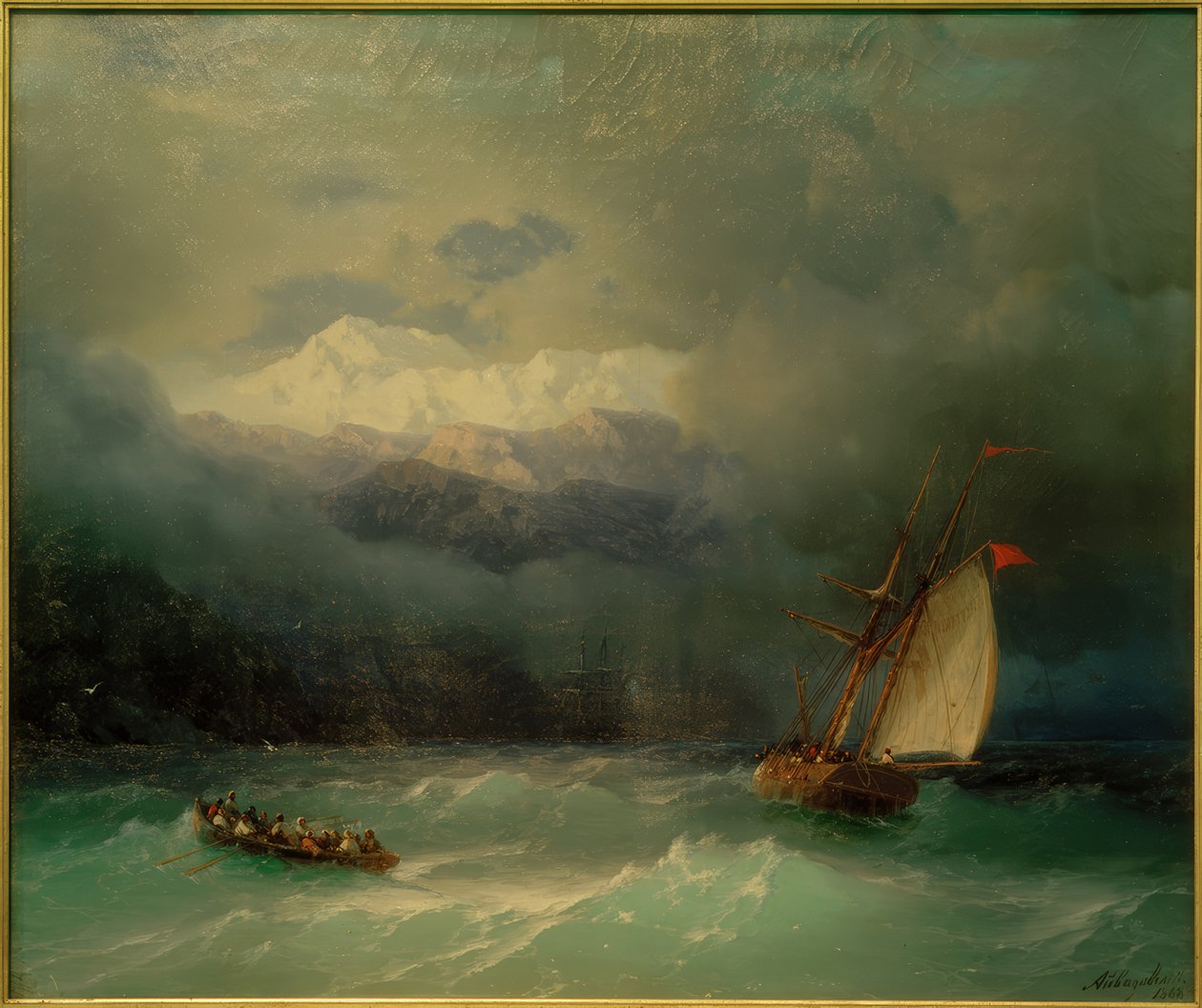 IKAivazovsky，波涛汹涌的大海 作者 伊万·康斯坦丁诺维奇·艾瓦佐夫斯基
