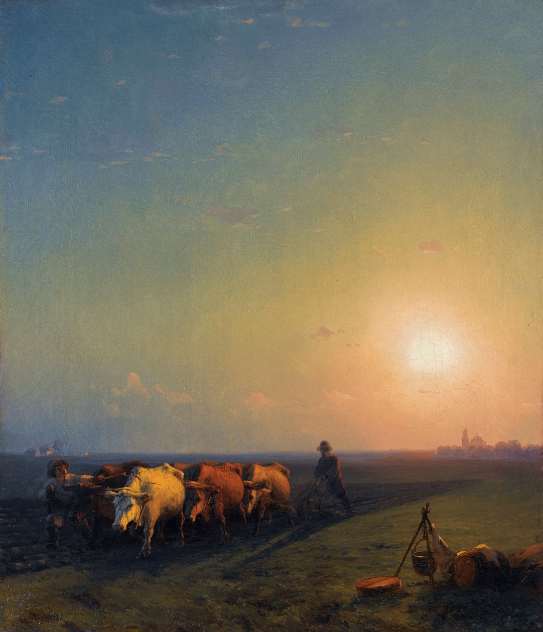 “犁地，克里米”（犁地，克里米亚） 伊万·阿尔瓦佐夫斯基（Alvazovski）的绘画（1817-1900） 作者 伊万·康斯坦丁诺维奇·艾瓦佐夫斯基