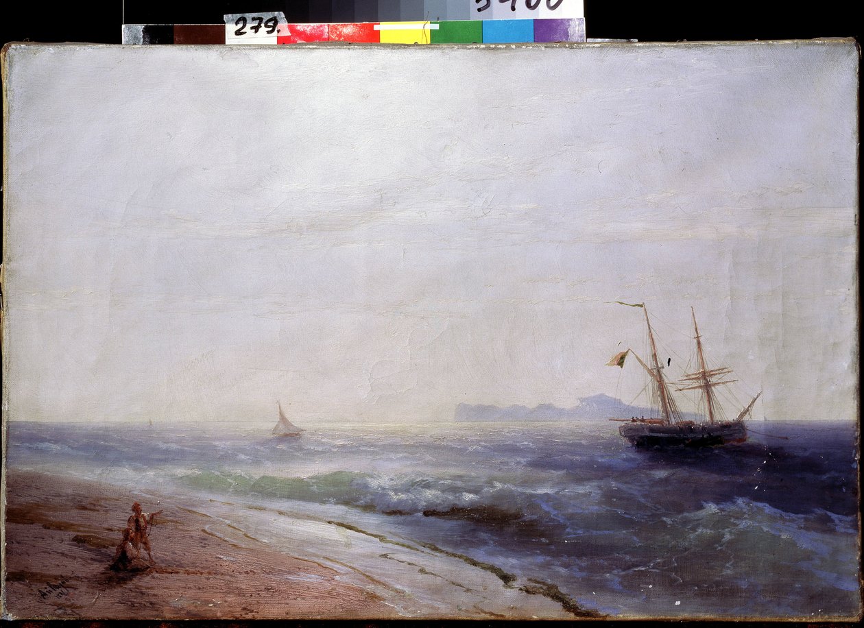 卡普里岛（意大利）。Peinture de Ivan Konstantinovich Aivazosky (Ivan Konstantinovitch Aivazovski). 作者 伊万·康斯坦丁诺维奇·艾瓦佐夫斯基