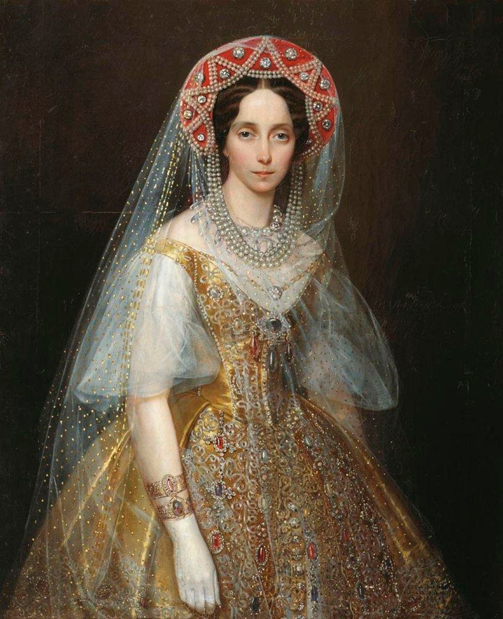 大公夫人玛丽亚-亚历山德罗夫娜的肖像，1824-1880年，未来的俄罗斯皇后，1840年代。   作者 伊万·科斯米奇·马卡罗夫（Ivan Kosmich Makarov）