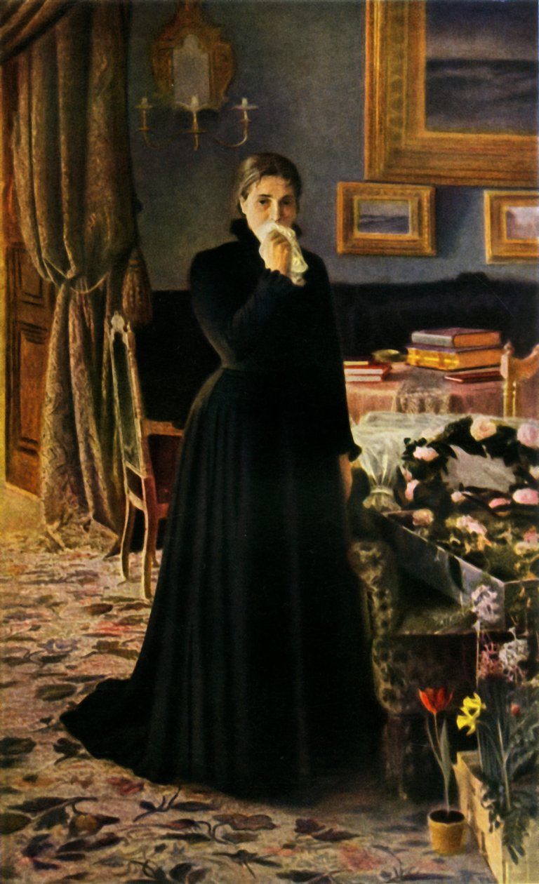 伤心欲绝的悲伤，1884年，1965年。 作者 伊万·克拉姆斯科伊（Ivan Kramskoy）