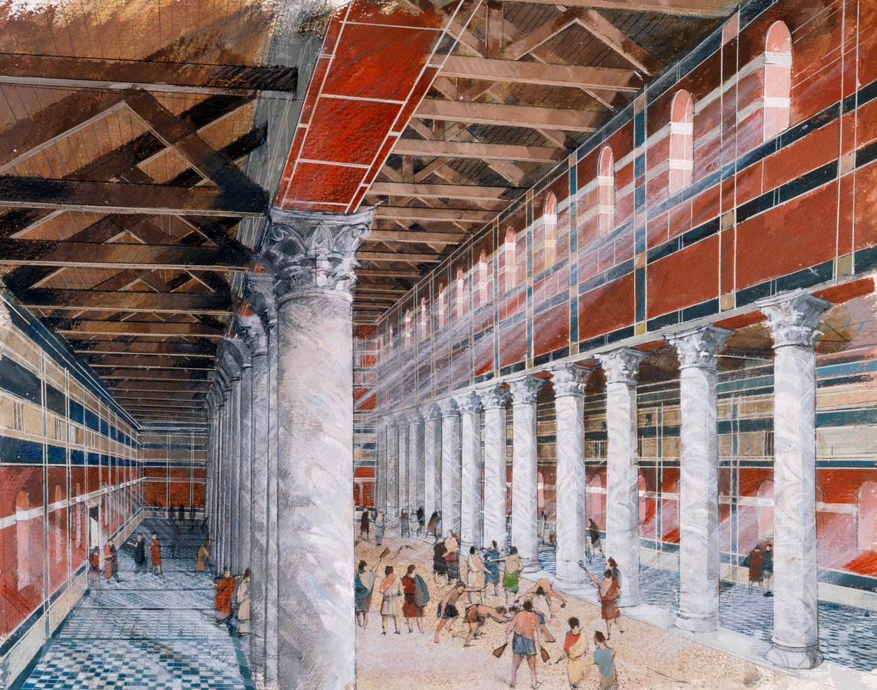 浴场大殿，Wroxeter罗马城，约1-3世纪，1990-2010年 作者 伊万·拉普