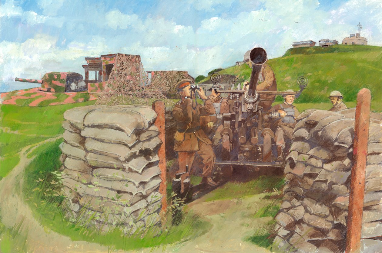 博福斯炮，彭丹尼斯城堡，约1943年，约1990-2010年 作者 伊万·拉普