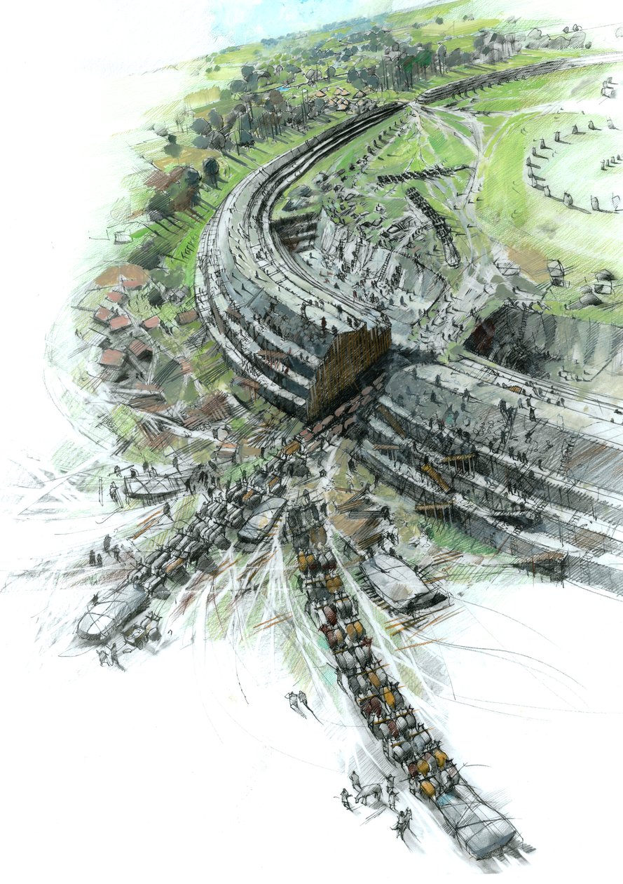 埃夫伯里石圈的建造，威尔特郡，公元前三千年，约1990-2010年 作者 伊万·拉普