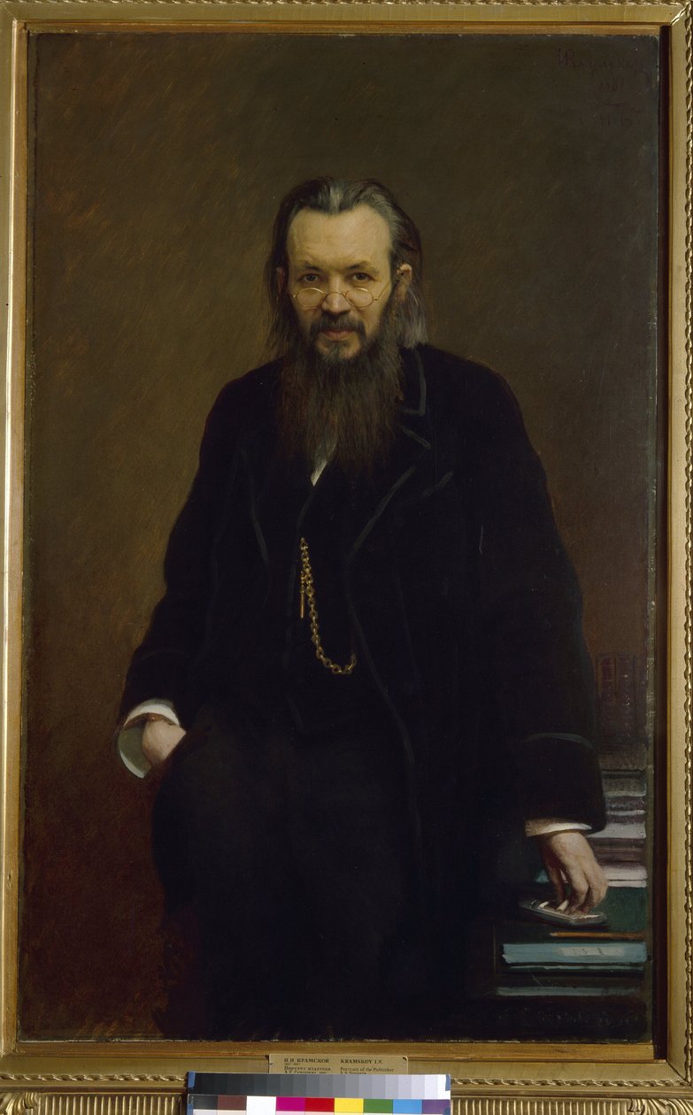 出版商和记者 Aleksei Suvorin（1834-1912 年）的肖像。伊万-尼古拉耶维奇-克拉姆斯科伊（1837-1887 年）的画作，布面油画 作者 伊万·尼古拉耶维奇·克拉姆斯科伊