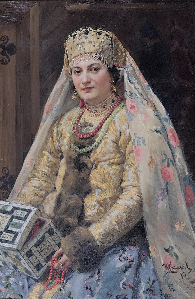 艺术家妻子的肖像，1917年 作者 伊万·塞米诺诺维奇·库里科夫（Ivan Semyonovich Kulikov）