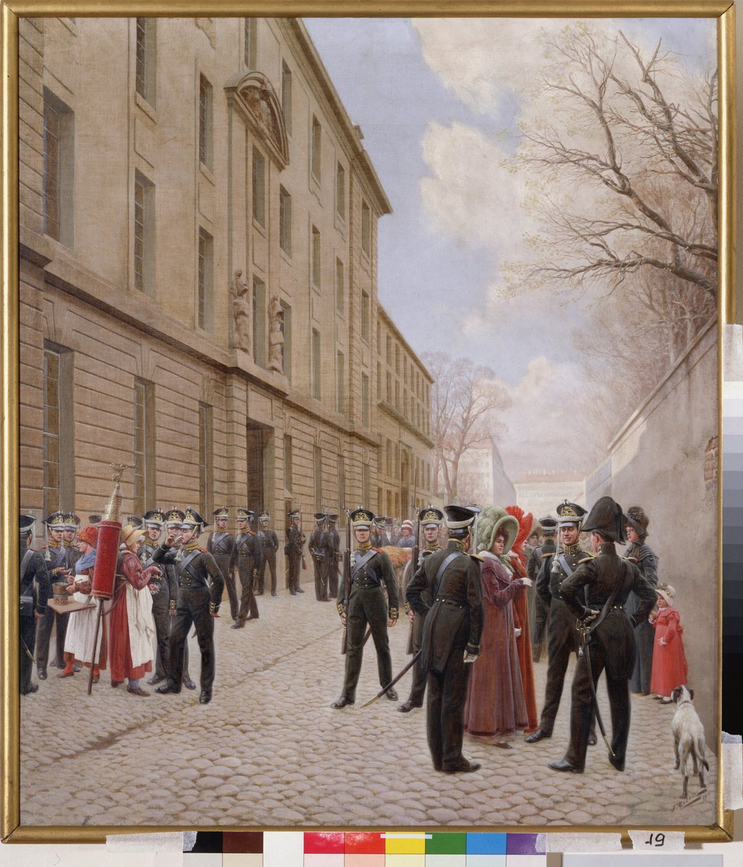 1814 年，俄罗斯帝国卫队在巴黎（法国）。（第三次反法同盟，1803-1805 年，拿破仑战争的插曲）。 伊万·谢苗诺维奇·罗森 (1857-1918) 绘画，布面油画 作者 伊万·谢苗诺维奇·罗森