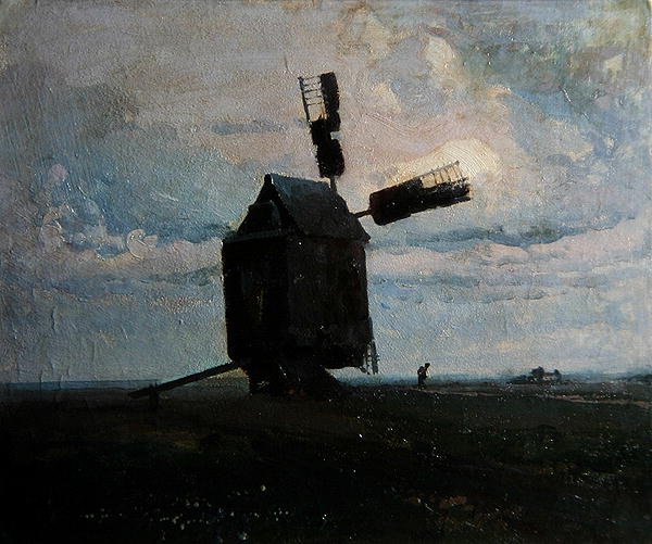 风车，约 1930 年（木板油画） 作者 伊万·特鲁兹