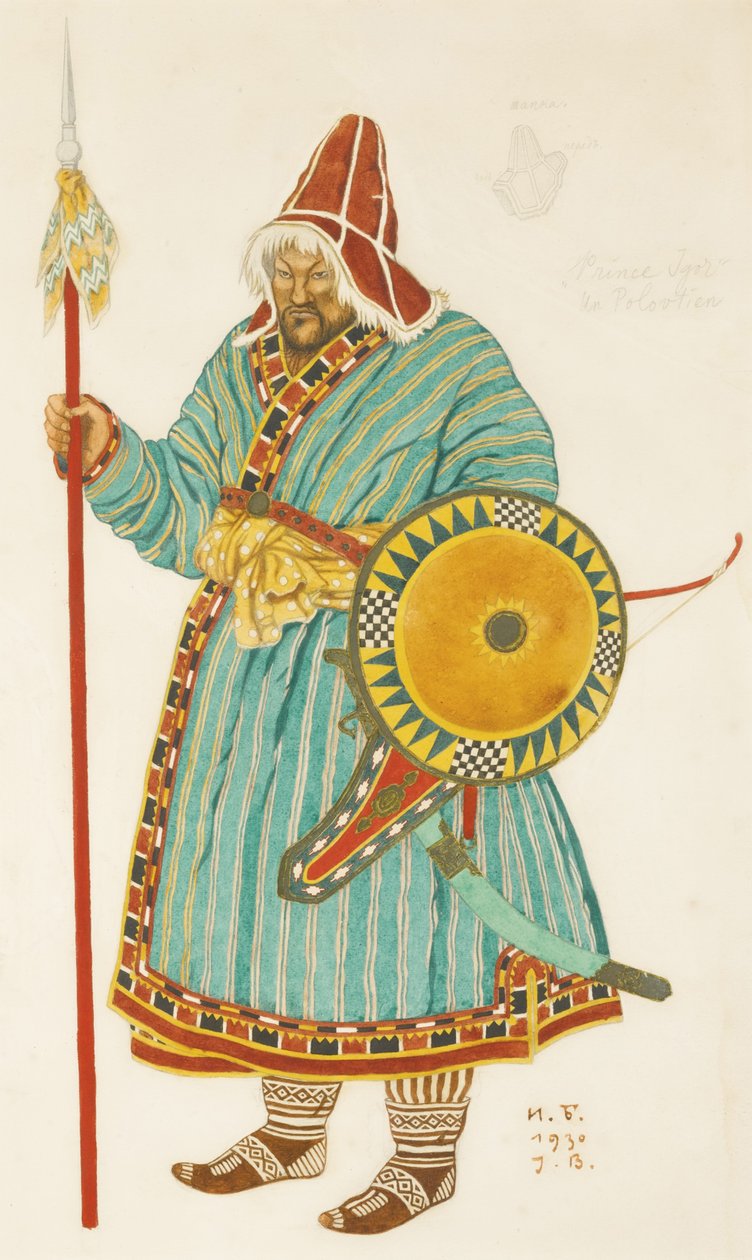 A. Borodin的歌剧伊戈尔王子的服装设计，1930年 作者 伊万·雅科夫列维奇·比利宾
