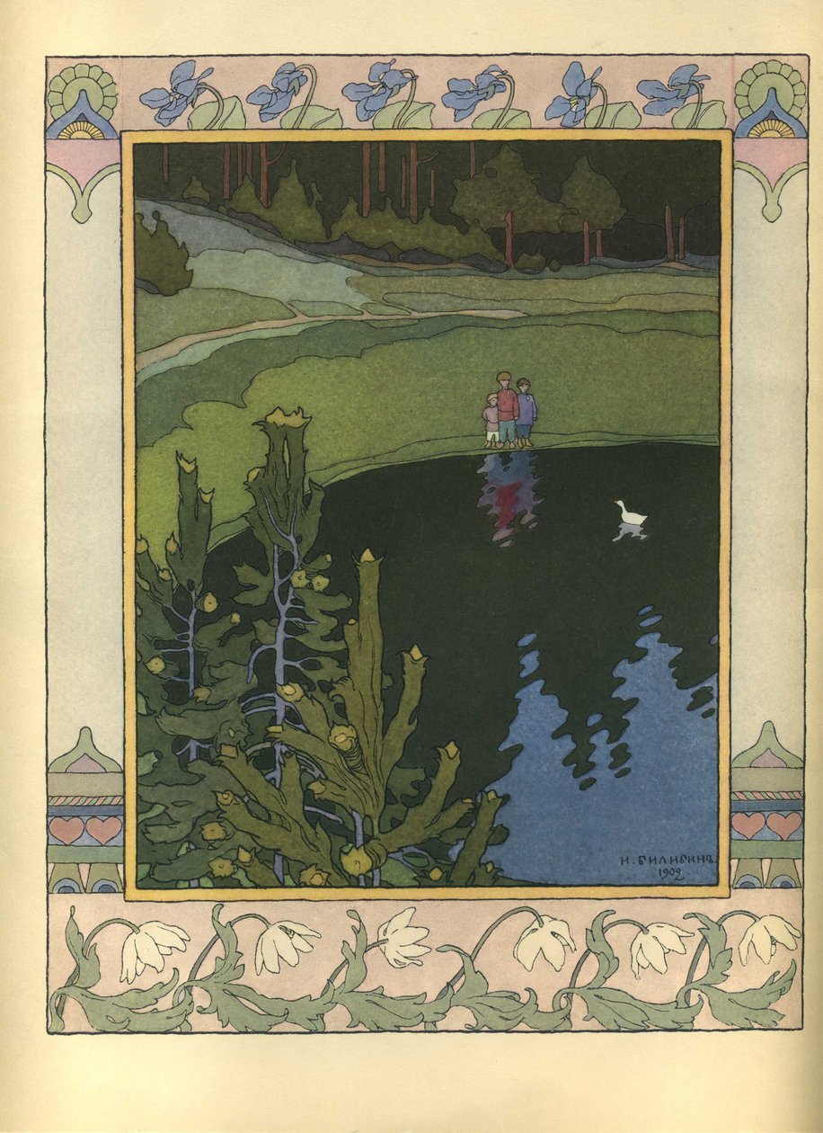 童话故事的插图The White Duck，1902年 作者 伊万·雅科夫列维奇·比利宾
