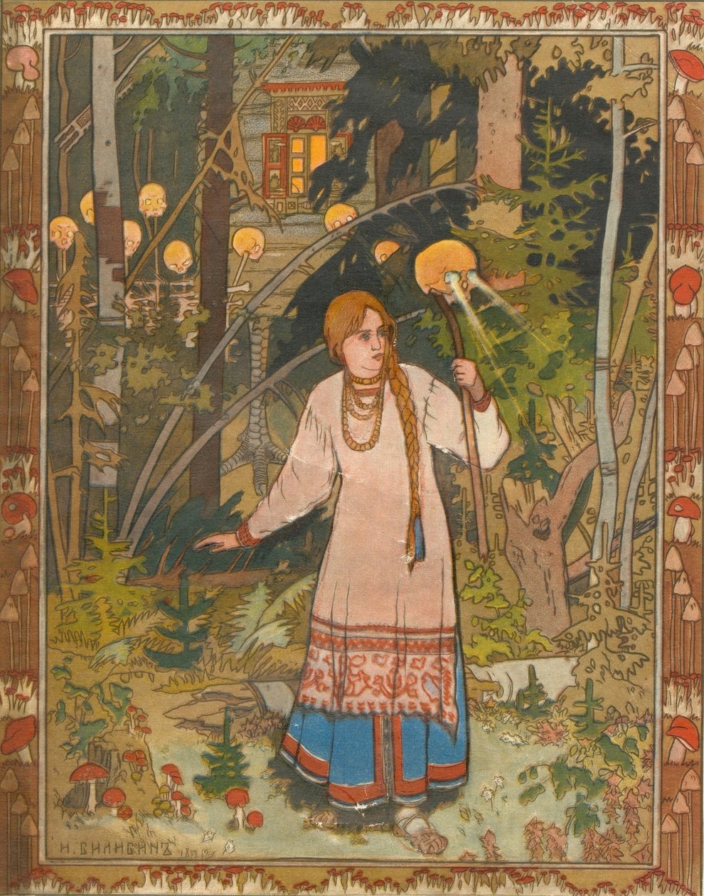 唯美的瓦西里萨（Vasilisa the Beautiful Illustration），摄于1900年 作者 伊万·雅科夫列维奇·比利宾