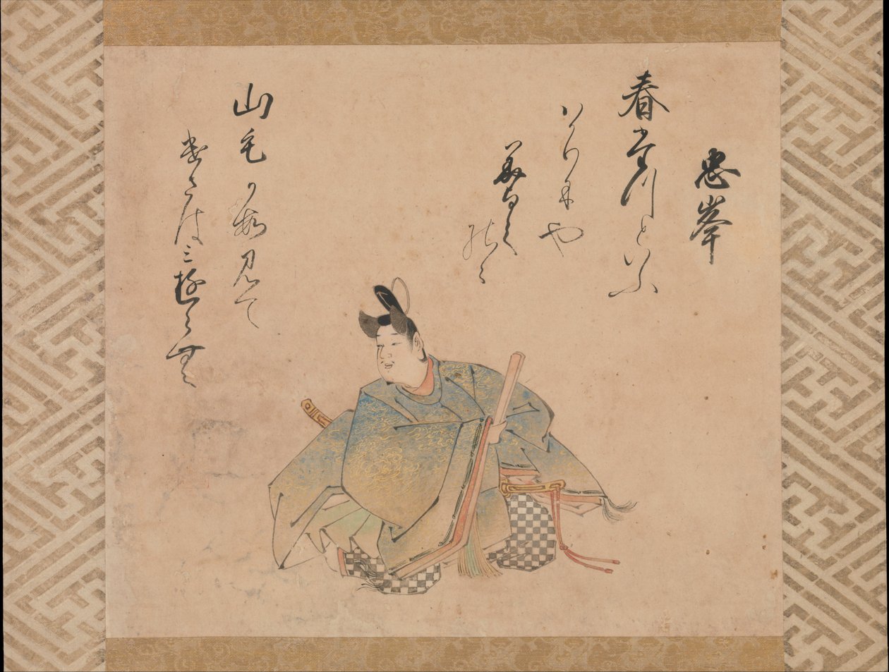 诗人Mibu no Tadamine，摘自17世纪初期的专辑专辑... 作者 岩佐Matabei