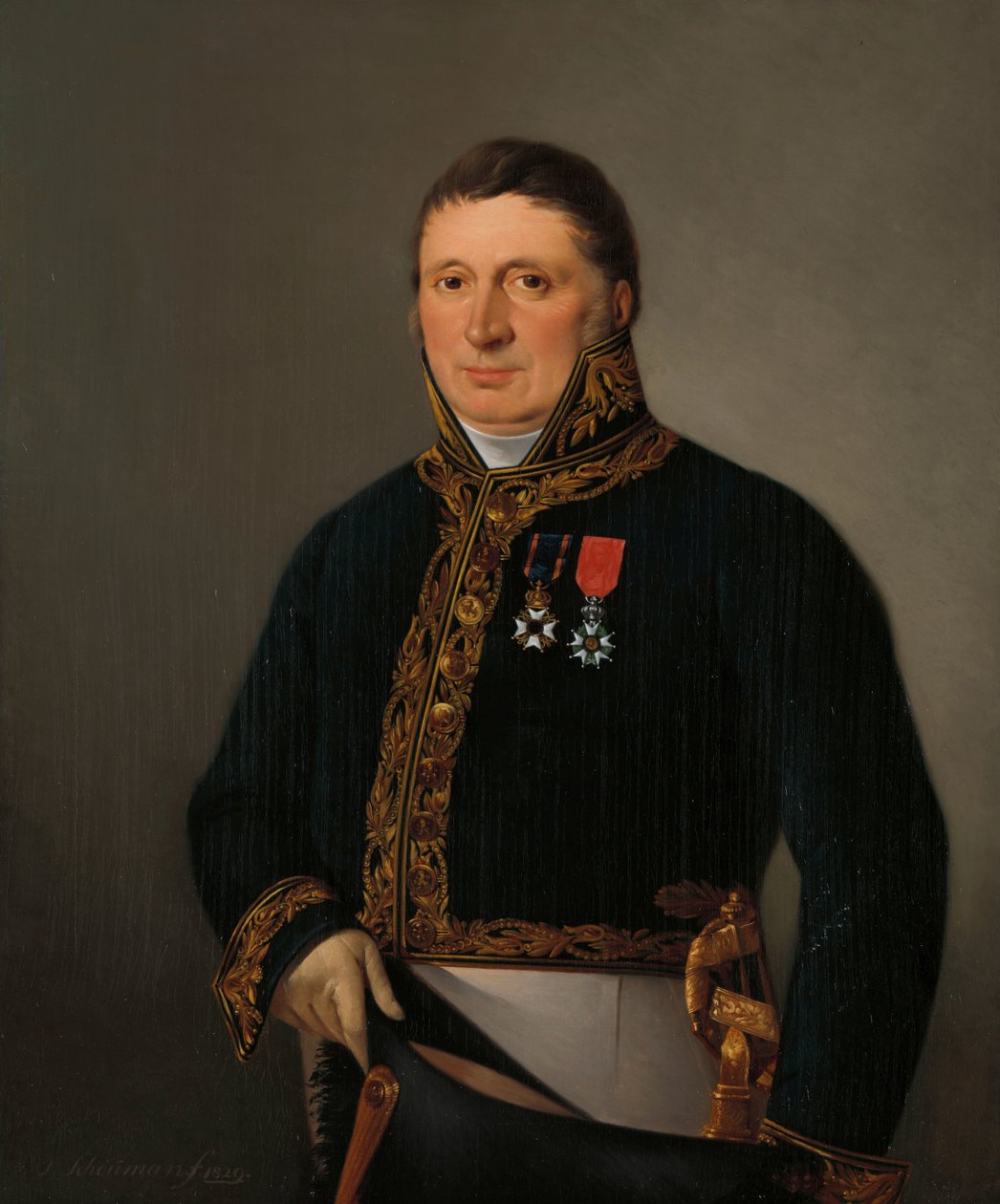 监察长 A.F. Goudriaan 的肖像 作者 艾萨克·舒曼
