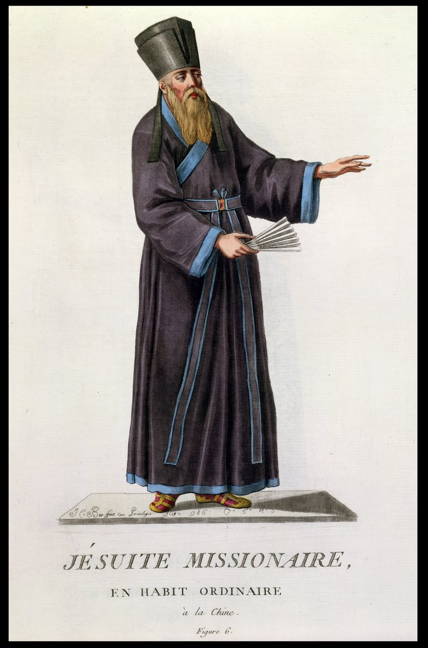父亲Adam Schall von Bell（1591-1666）在中国，来自“收集所有宗教和军事命令服装”，1785年出版 作者 JC酒吧