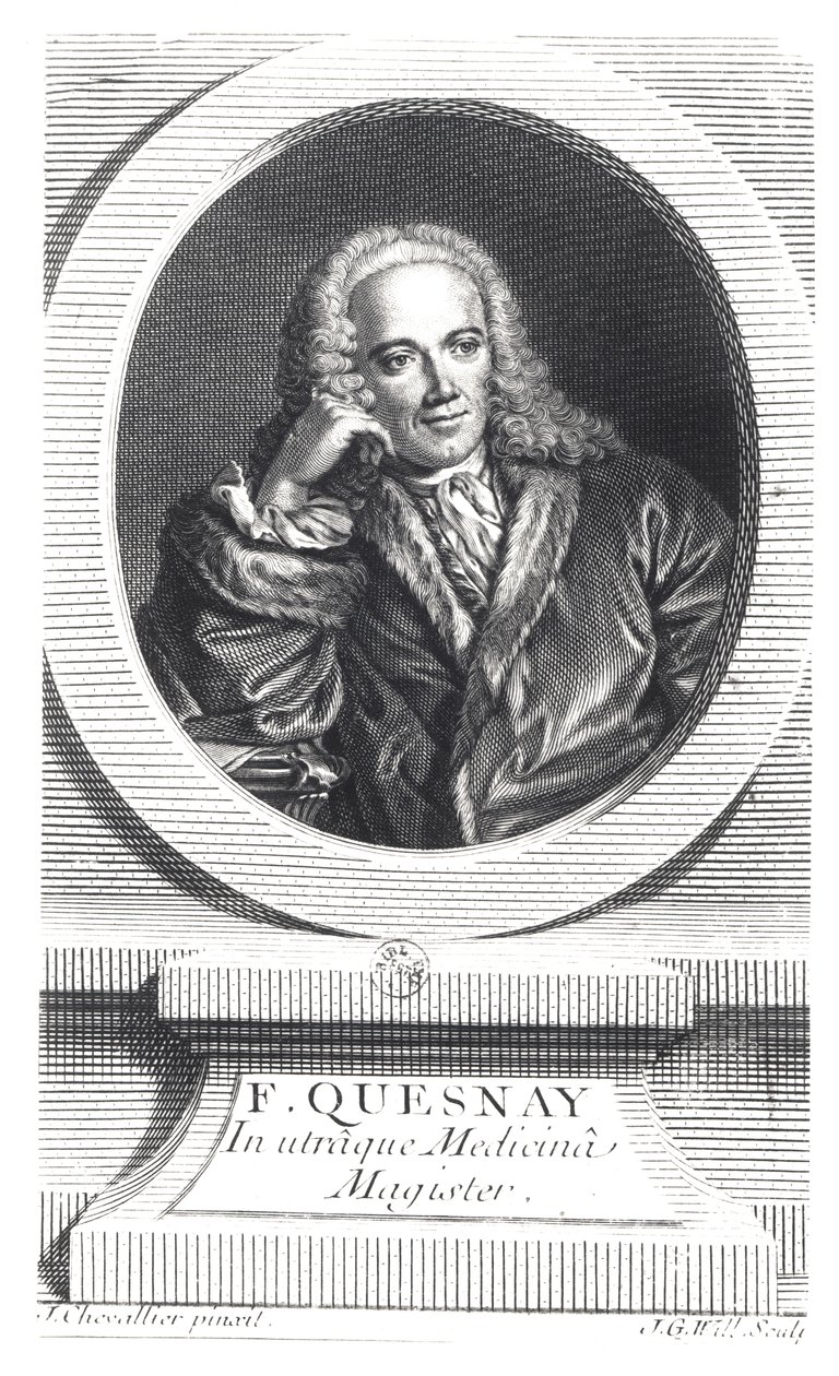 Francois Quesnay（1694-1774）的肖像由Johan Georg Wille（1715-1808）刻 作者 贾瓦勒