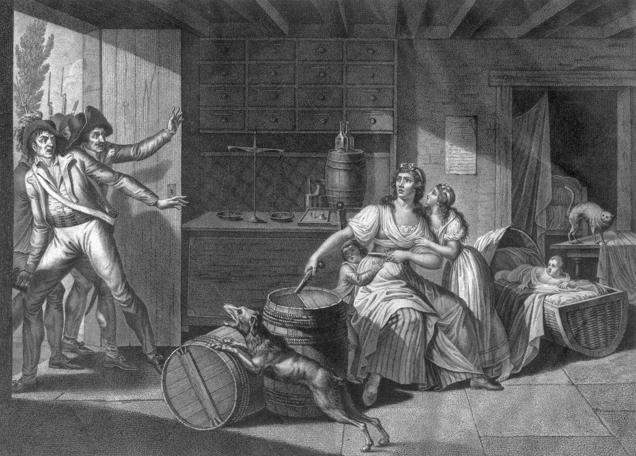 1793年，一名面对庇护劫匪的妇女的英勇勇气已经获得了对圣米歇尔的控制权 作者 JF卡泽纳夫