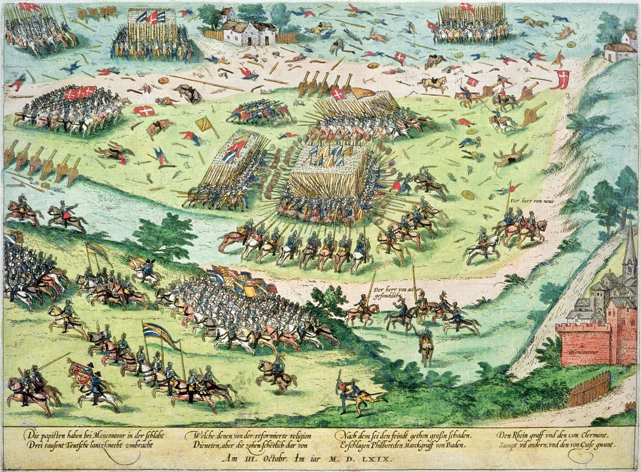 Moncontour战役，1569年10月3日 作者 JJ和Tortorel，J。Perrissin