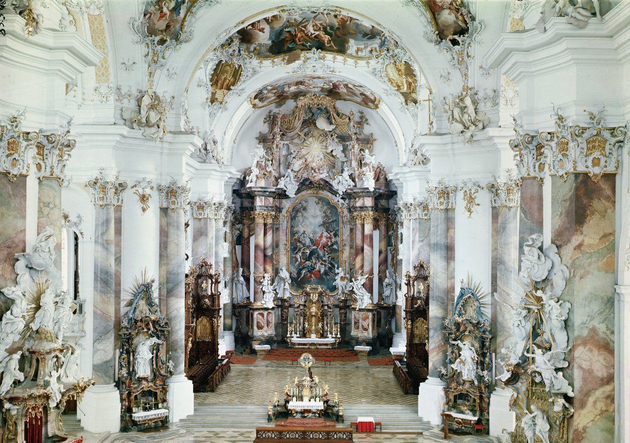 本尼迪克特的修道院教会的内部，1711-31 作者 JM和Feuchtmayer，JA Fischer