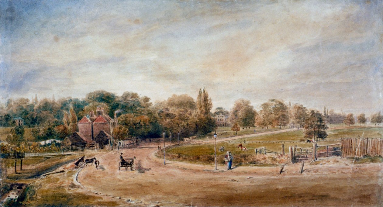 伦敦Dulwich的Court Lane和Lordship Lane，1860年。      作者 JC曼迪
