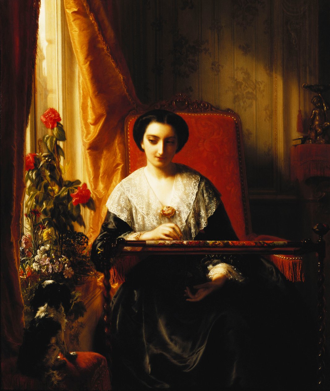绣花;拉布罗德斯（La Brodeuse），1855年 作者 杰克·戴克曼斯