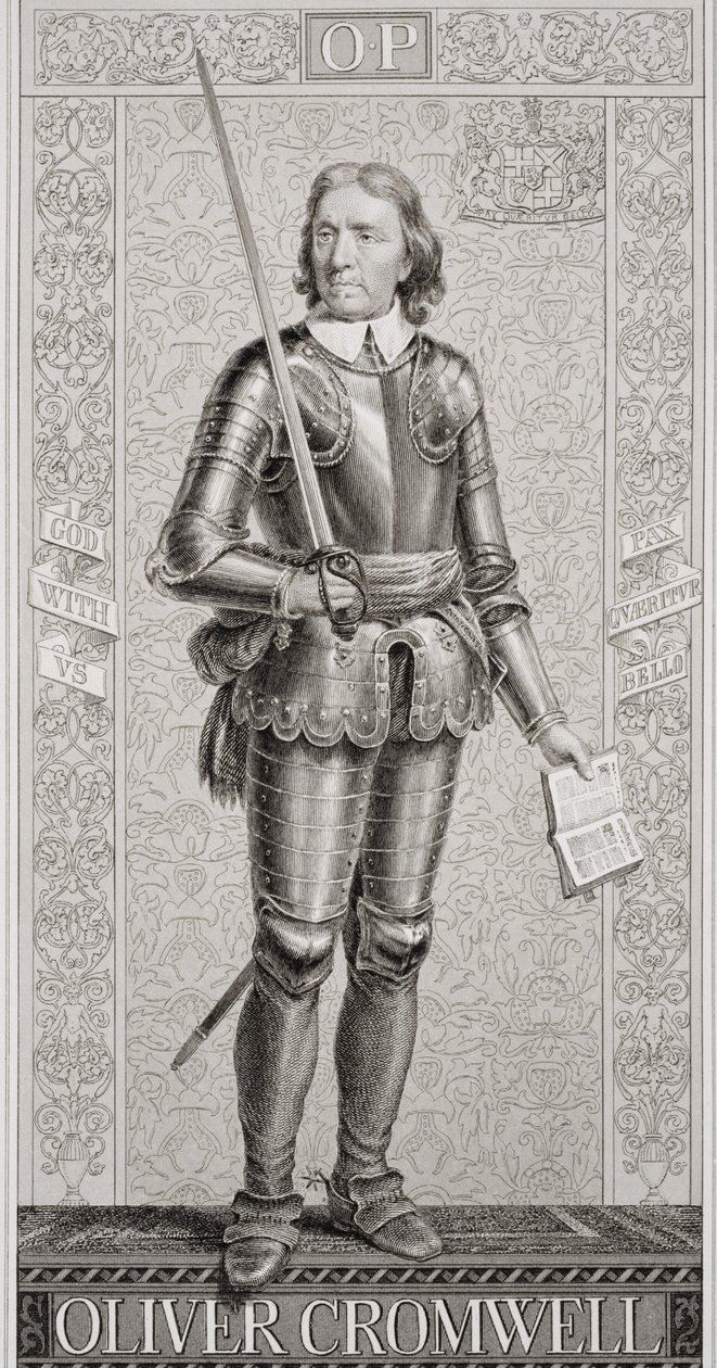 Oliver Cromwell（1599-1658）来自“英国和苏格兰历史插图”第一卷 作者 威廉姆斯（JL Williams）