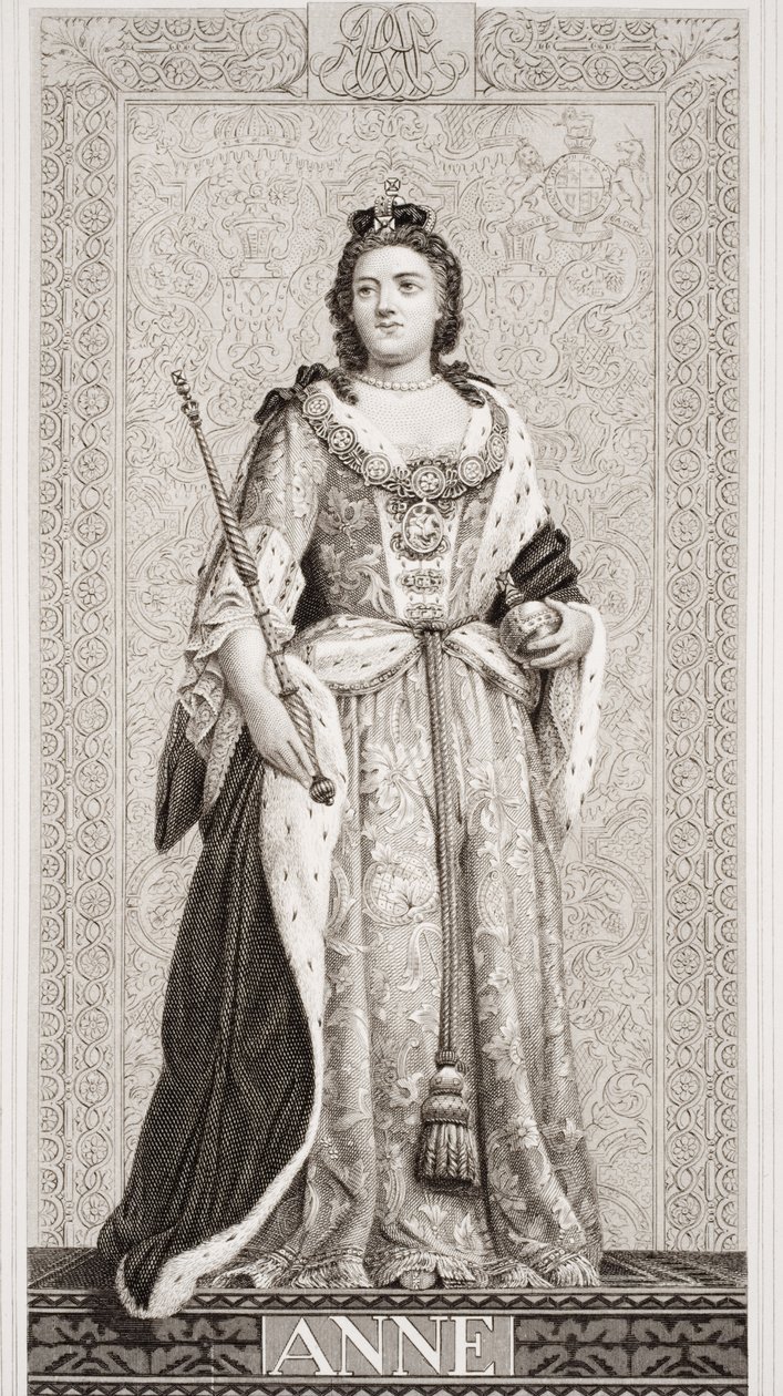 安妮女王（1665-1714）来自“英国和苏格兰历史插图”第二卷 作者 威廉姆斯（JL Williams）