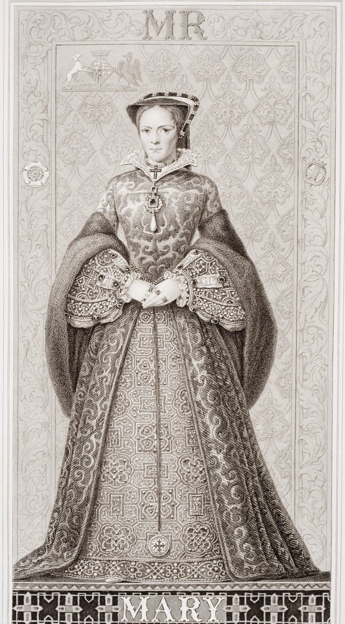 玛丽女王（1516-58）来自“英国和苏格兰历史插图”第一卷 作者 威廉姆斯（JL Williams）