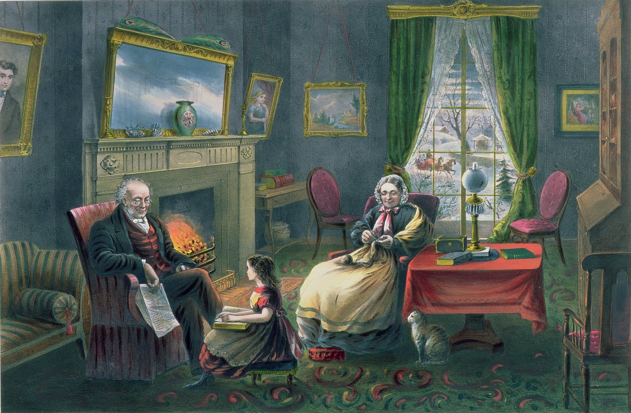 生命的四季：老年，“休息的季节”，由Parsons und Atwater雕刻，酒吧。作者：Currier和Ives，纽约，1868年（见87970,87971） 作者 N. and Ives，JM库里尔