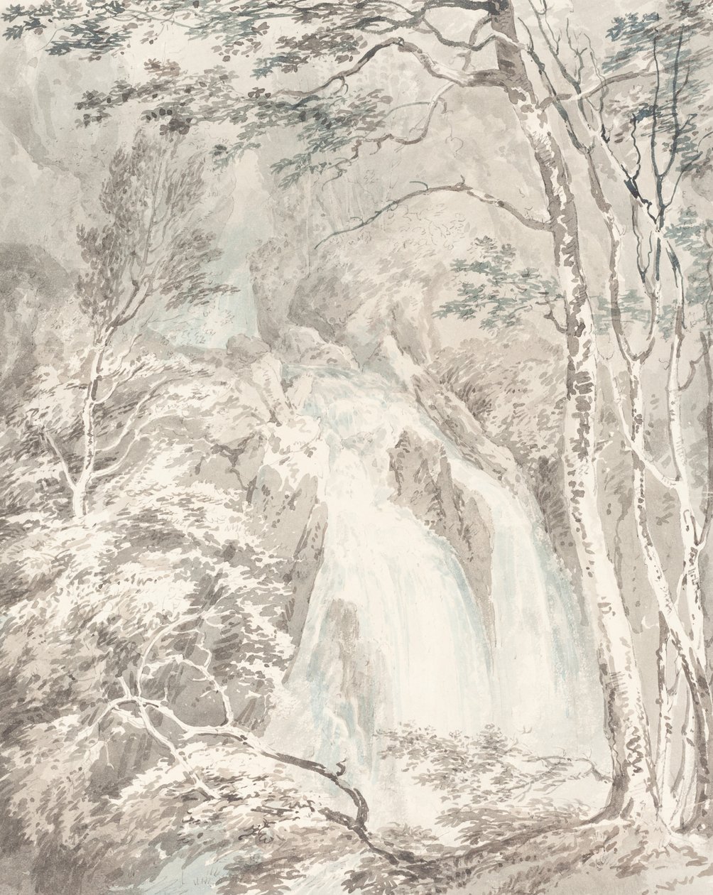 一个瀑布，17951796。 作者 约瑟夫·马洛德·威廉·特纳