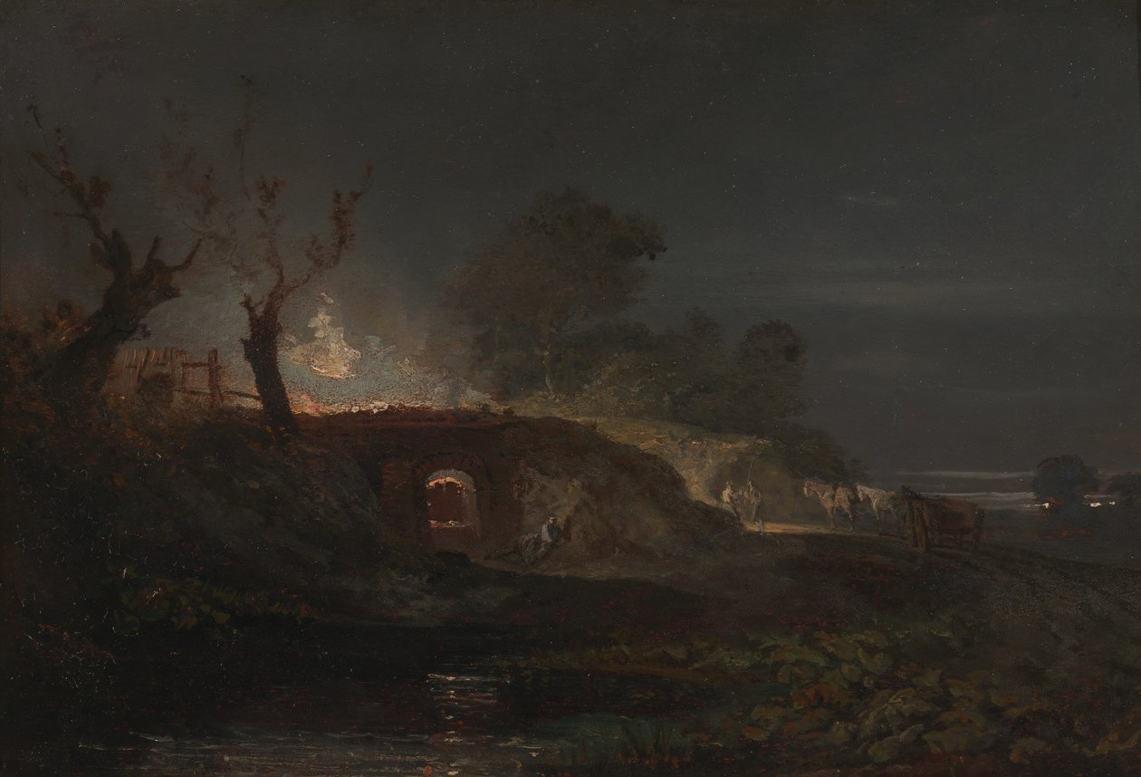 位于Coalbrookdale的石灰窑，约1797年。 作者 约瑟夫·马洛德·威廉·特纳