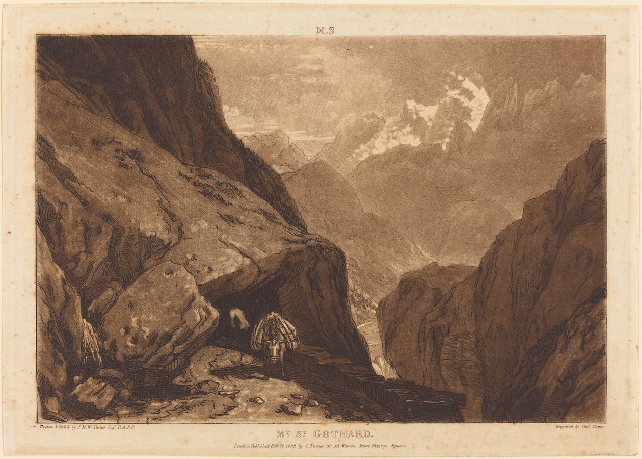 圣戈塔德山，1808年。 作者 约瑟夫·马洛德·威廉·特纳