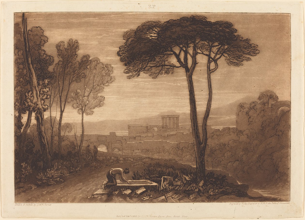 坎帕尼亚的场景，1812年。 作者 约瑟夫·马洛德·威廉·特纳
