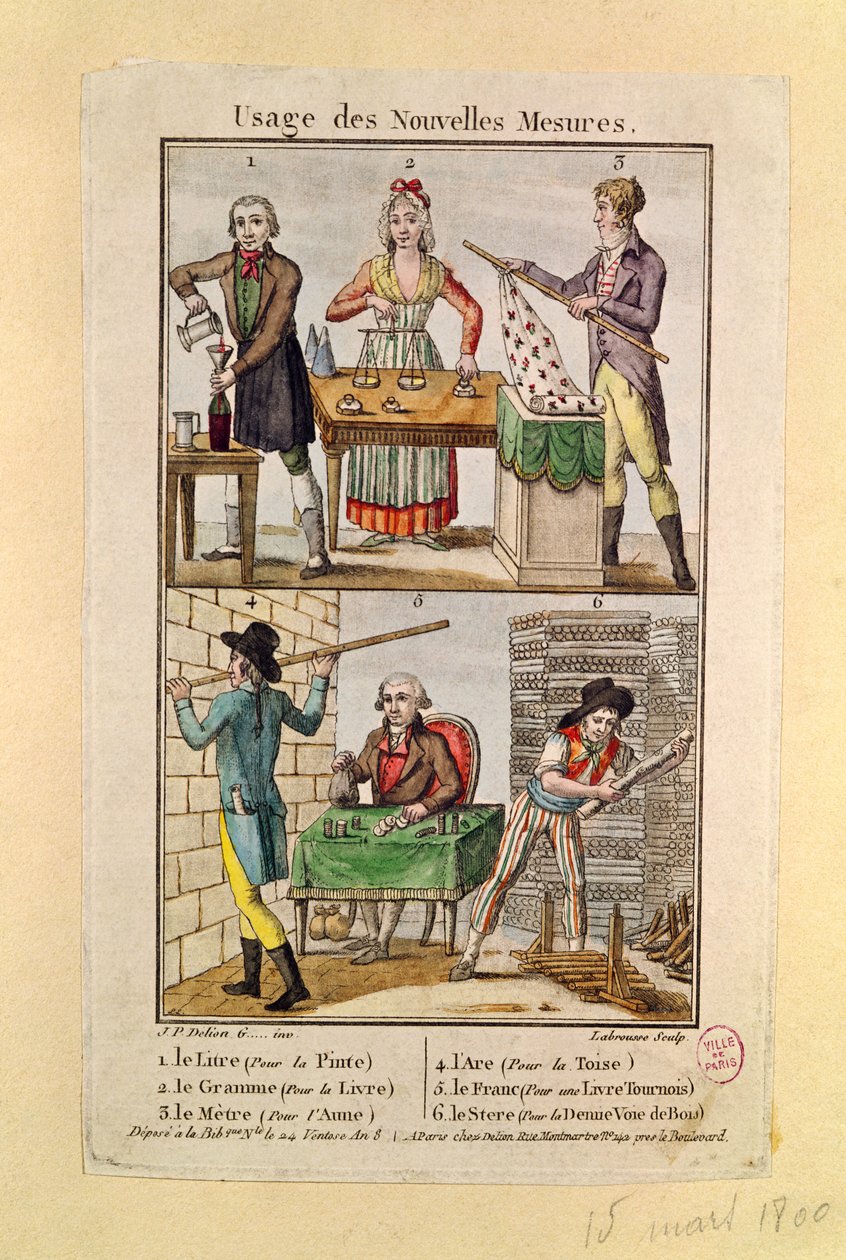 使用新措施，由Labrousse，1795年雕刻 作者 摩根大通