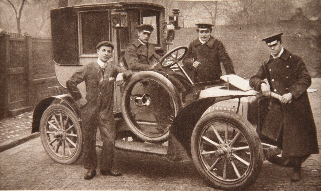 利物浦的第一辆出租车，1906年（bw照片） 作者 JP伍德