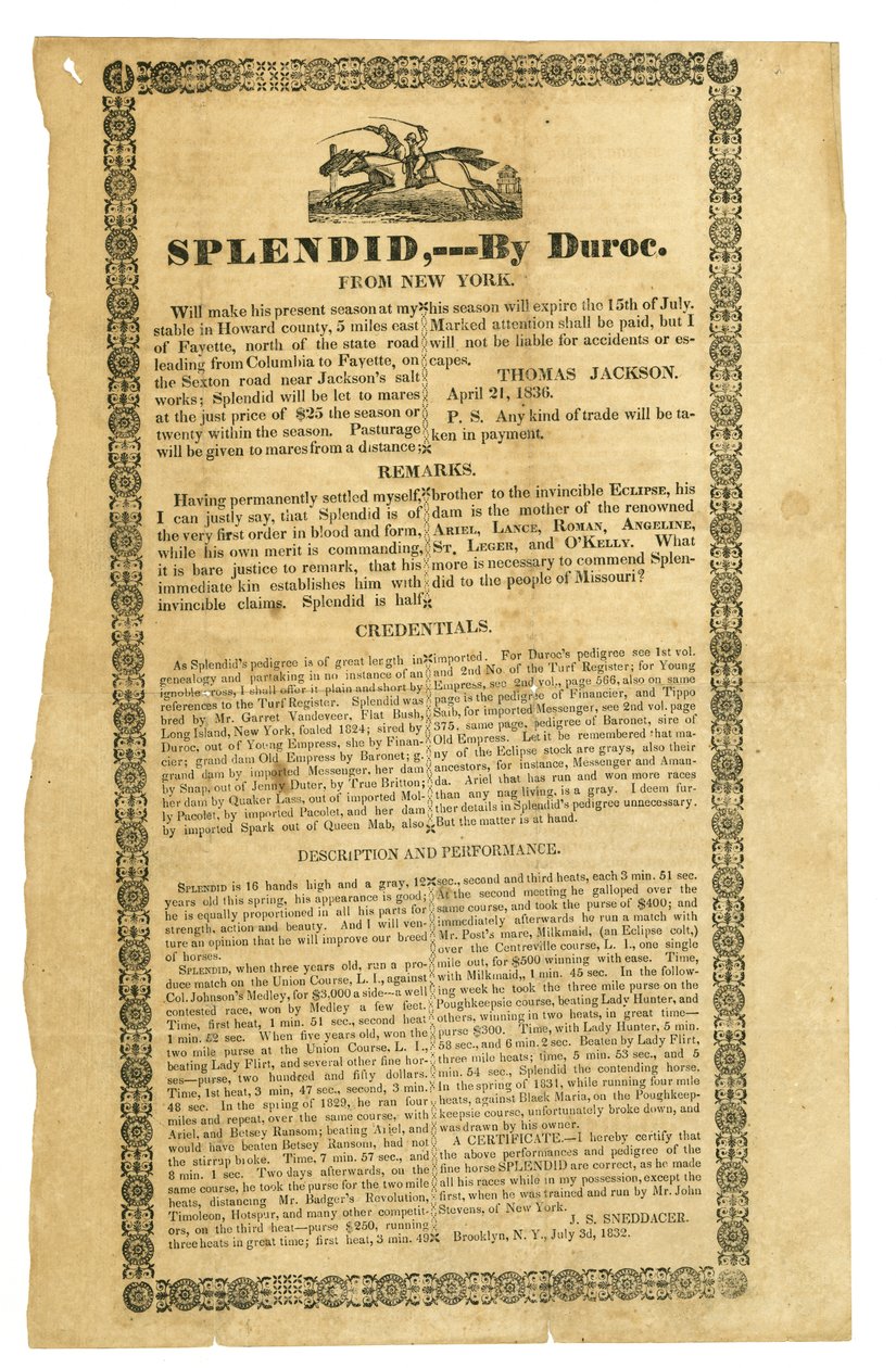 1832年7月3日，纽约布鲁克林杜洛克认证 作者 斯内达切