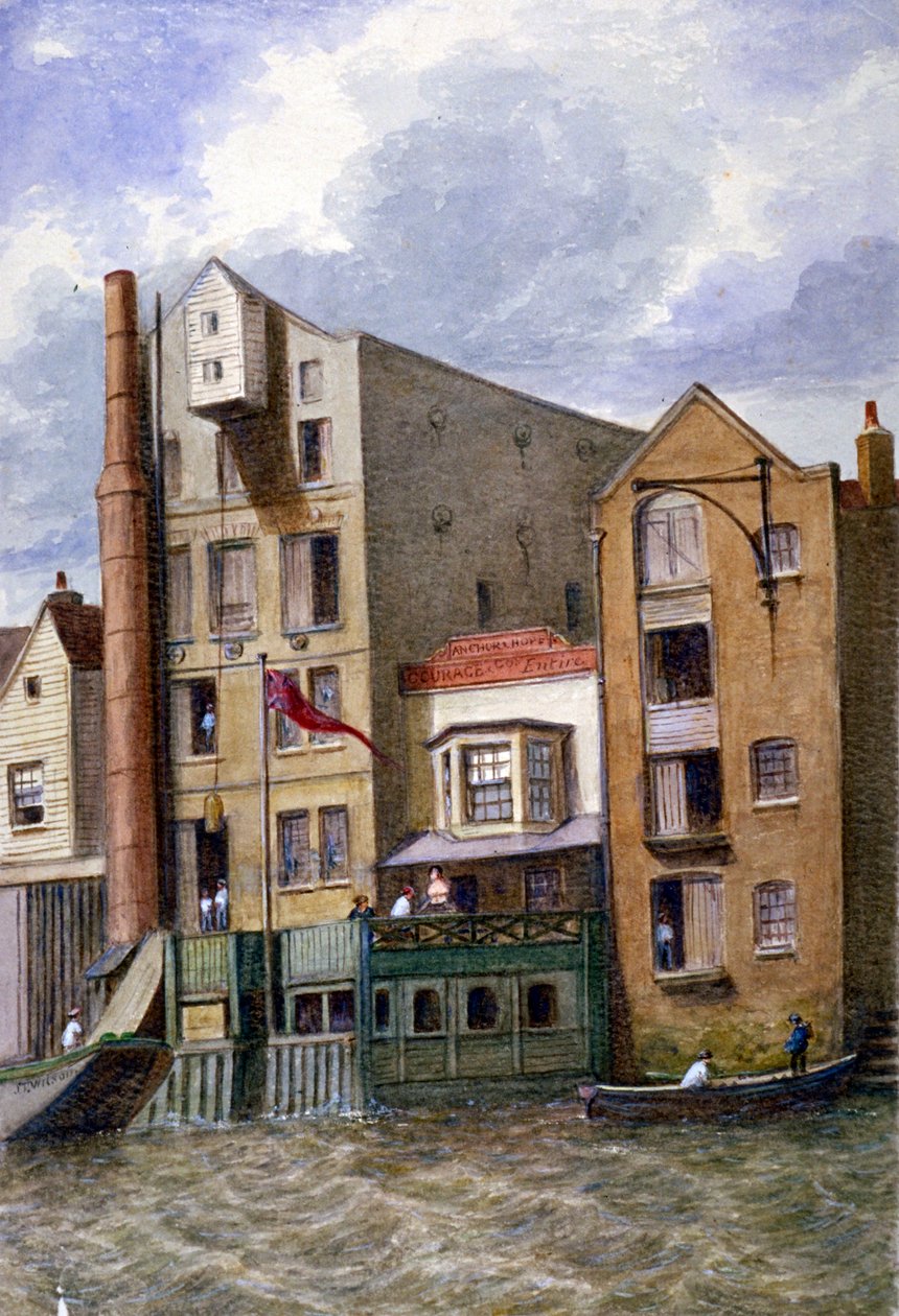Anchor and Hope Inn, New Crane Stairs, Shadwell, London, c1870 作者 JT威尔逊