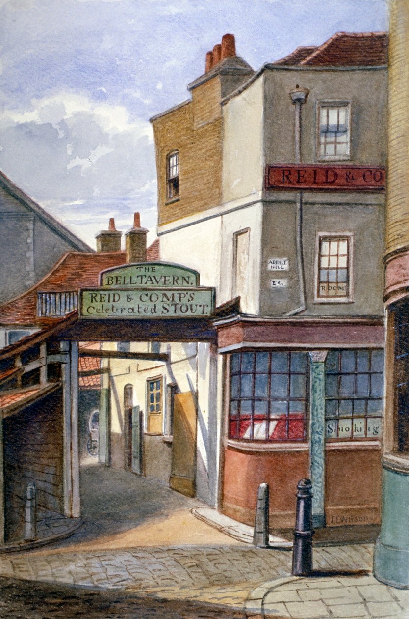 伦敦Addle Hill的贝尔酒馆，1868年 作者 JT威尔逊