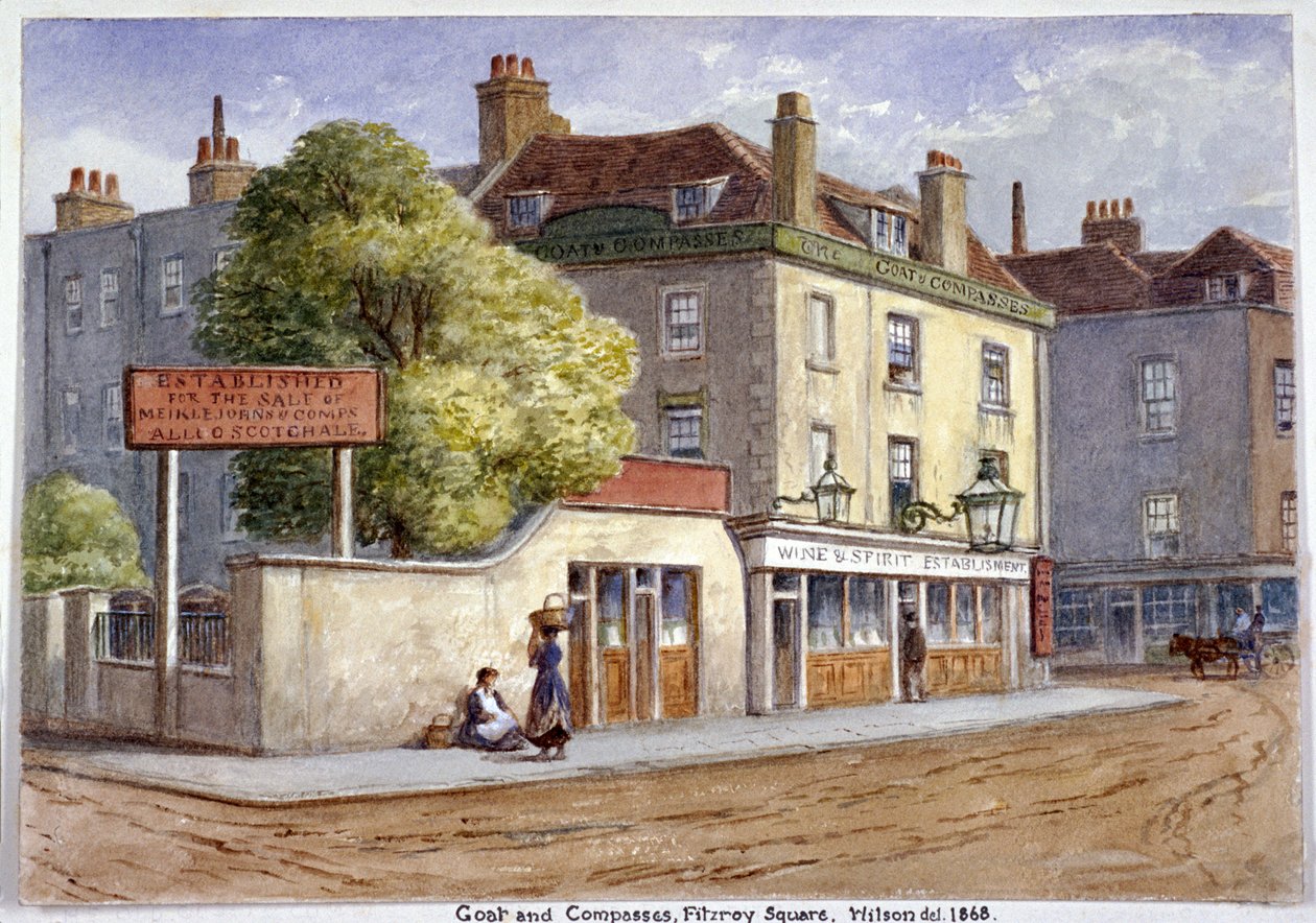 伦敦Marylebone路的Old Goat and Compasses旅馆，1868年 作者 JT威尔逊