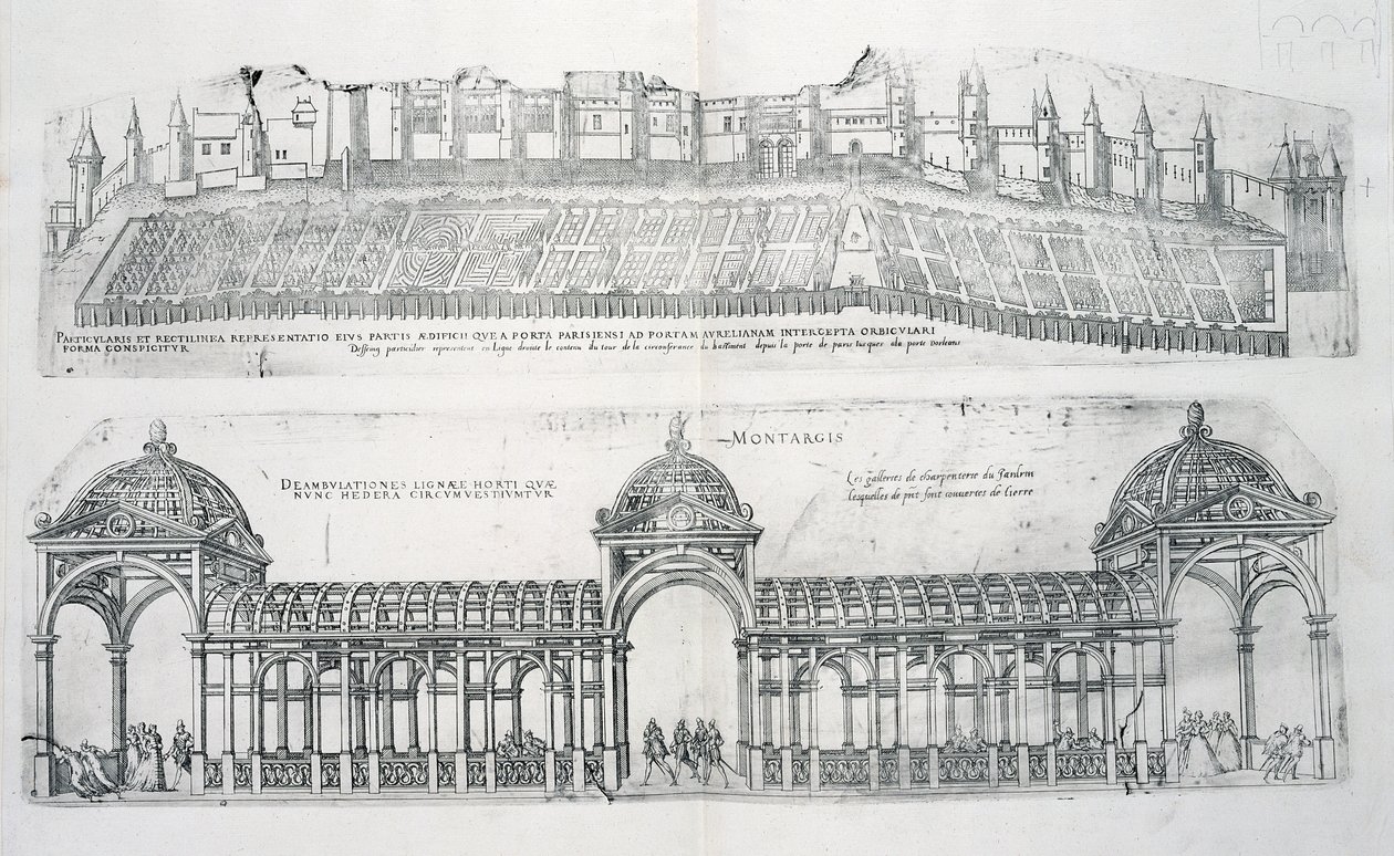 Montargis的景色，来自“法国最美丽的建筑物”，出版于1570年代 作者 J·安德鲁·杜塞索
