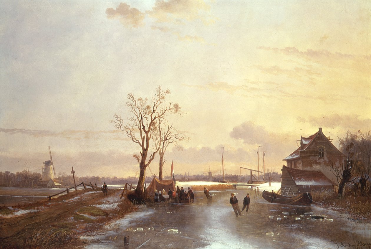 冬季场景，1853年 作者 J·安东·米尼翁