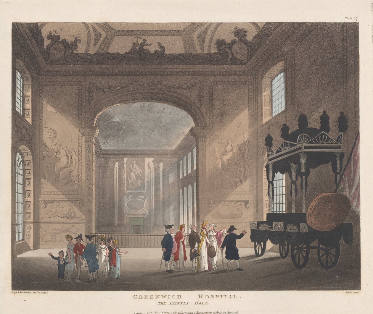 Greenwich Hospital, The Painted Hall, January 1, 1810., January 1, 1810. 作者 J. 布拉克