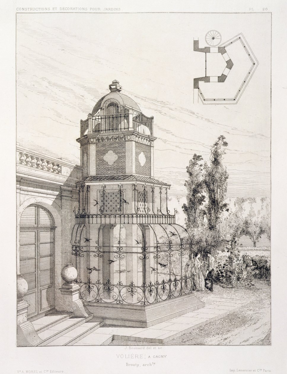 歌鸟的鸟舍，来自各种建筑师，酒吧的大量设计。 Morel＆Cie，巴黎，1880年 作者 J·布萨德