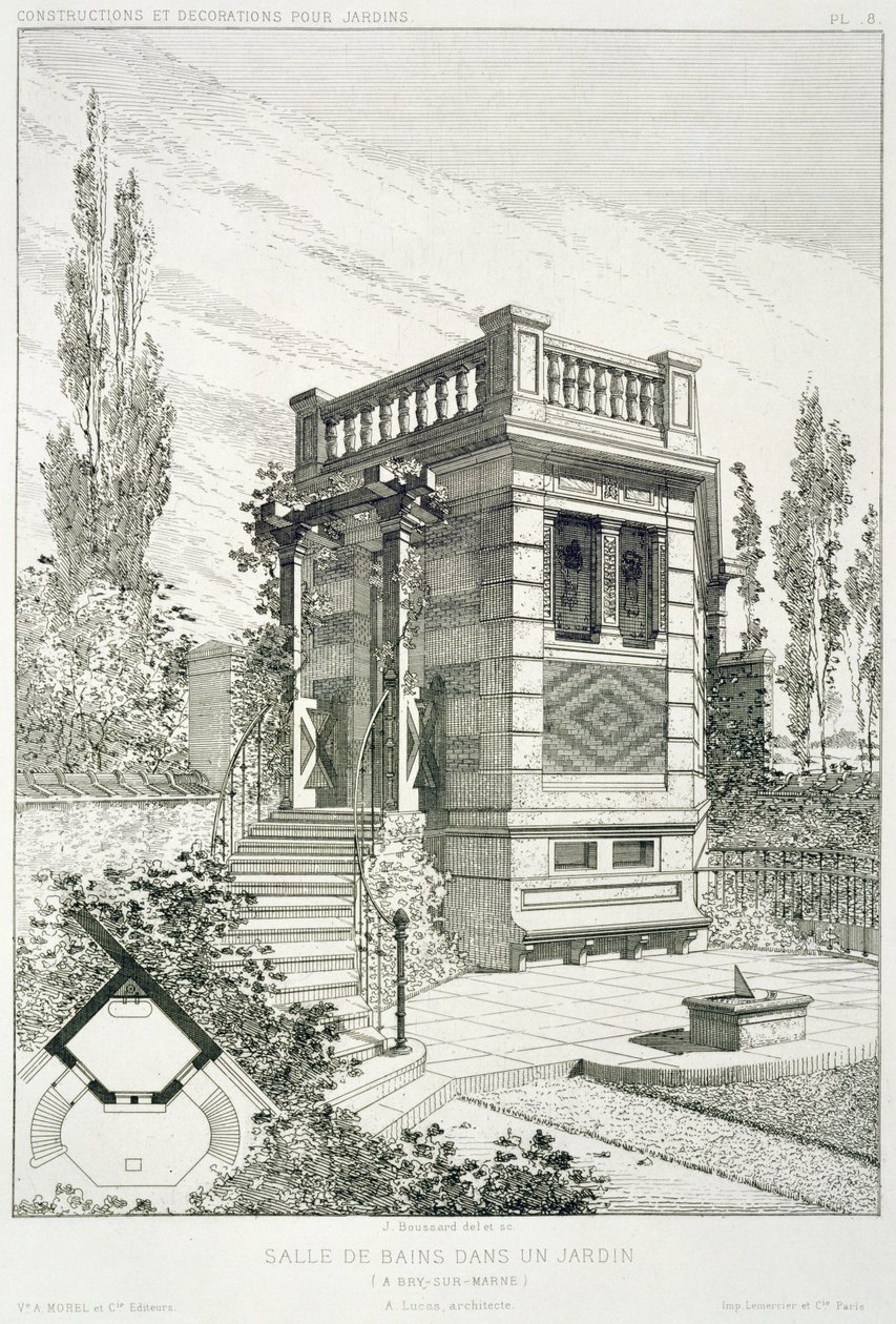 沐浴室，由各种建筑师，酒吧的大量设计。 Morel＆Cie，巴黎，1880年 作者 J·布萨德