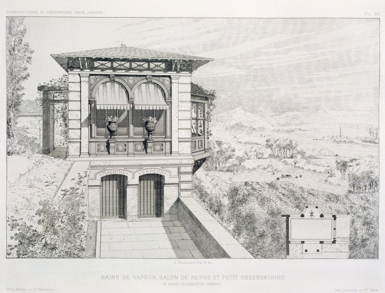 蒸汽浴室，上面的天文台，由各种建筑师，酒吧的大量设计。 Morel＆Cie，巴黎，1880年 作者 J·布萨德